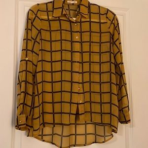 Yellow plaid button down
